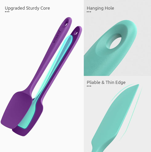 U-Taste Heat Resistant Silicone Spatula - 480ºF Food Grade Kitchen Baking Bowl Scraper - 4 Pcs Colorful