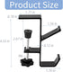 Desk Mount Bag Holder Hook, Clamp-On Backpack Hanger for Headphones, Reduces Desk Clutter (Black)