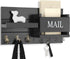 Mail Organizer for Wall Mount, Key Holder with Shelf, Letter Holder and Hooks for Hallway Decor - Rustic Wood