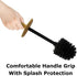 Blue Donuts Toilet Brush Holder with Bamboo Top - Black