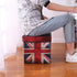 feb.7 Storage Ottoman,Folding Stools Foot Rest, Storage Boxes Coffee Table, Faux Leather British Retro Household