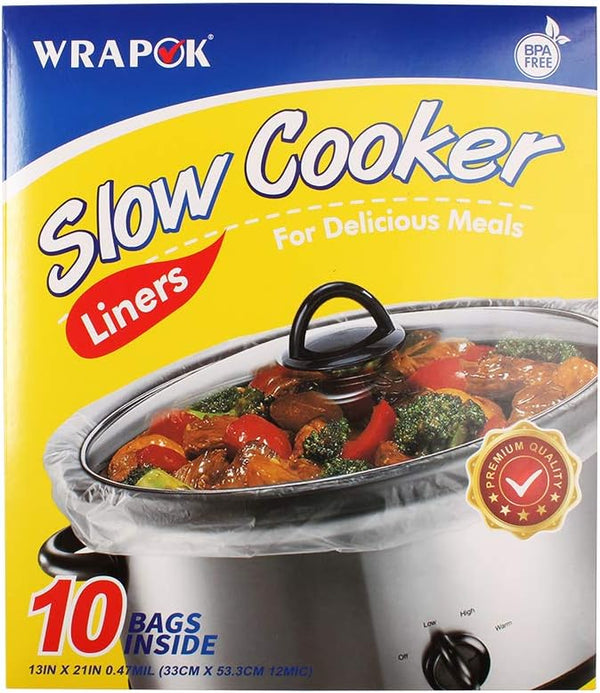 Slow Cooker Liners, Disposable Cooking Bags, BPA Free, Large Size 13 x 21 Inch, Fits 3 to 8.5 Quarts - 1 Pack (10 Bags)