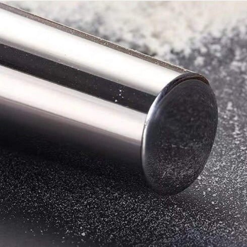 Smooth Stainless Steel Rolling Pin for Baking Pizza, Pie, Pastry, Dough, Cookies (12.8 inches)