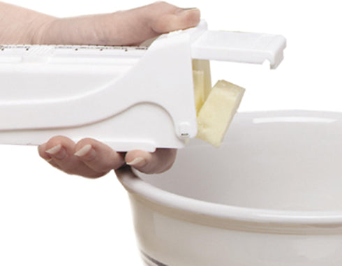 KitchenArt Buttermate Butter Cutter Slicer, White Measuring Dispenser