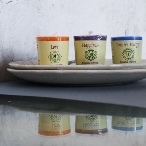 Premium Scented Hand Made Chakra Energy Candle | 12-pack Votive | Long Burn | Essential Oils Cedar, Spruce, Rosemary