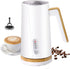 Electric Milk Frother and Steamer, 4-in-1 Milk Steamer with Wood Elements Design,