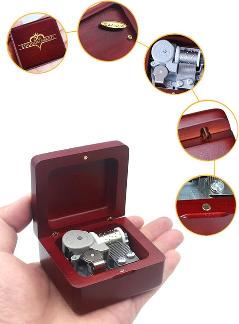 Sinzyo Music Box Vintage Musical Box Gift for Birthday, Valentine's Day, Christmas Day (Wine Red Box)