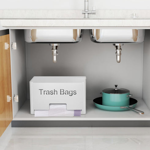 STWWO Extra Large Trash Bag Holder Dispenser, Metal Garbage Bag Dispenser Roll Holder, Trash Storage Organizer