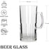 BaveL Style Extra Large Beer Mug, 34 Ounce Glass Mug with Handle, One Liter German Beer Stein