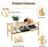 WKWKER 4-Tiers Bamboo Shoe Rack Stackable Free Standing Shoe Racks Portable Shoe Storage Organizer Stackable Shelf