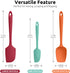U-Taste Silicone Baking Spatula Set: 600ºF High Heat Resistant, Food Grade Flexible Rubber Kitchen Cooking Mixing Scraper, Food Grade Seamless Utensil for Nonstick Cookware Set of 3 (Colorful) by U-Taste