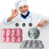 2 Pack 3D Skull Silicone Molds, 8 Cavity Skull Themed Baking Tray for Chocolate Cake, Dessert, Cupcake Topper