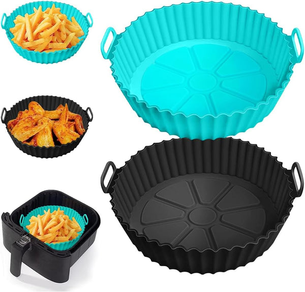Silicone Air Fryer Liners for Ninja AF101 4QT, AF141 5QT, AF150, AF161 XL MAX 5.5QT, Most 3-5 Quart Airfryers