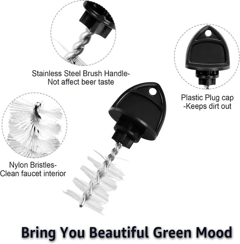 MRbrew Beer Faucet Cap & Plug Covers, 15 Pack Beer Tap Cap Plug Brush, Cleaning Kit for Kegerator Draft Beer Faucet