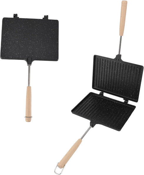 Hand Sandwich Maker, Nonstick Double Sided Baking Pan, Panini Presser Flip Grill Pan for Breakfast Toaster