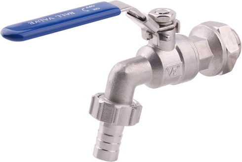 DERNORD Stainless Steel Ball Valve, 1/2 Inch Weldless Bulkhead for Home Brew Kettle/Mash Tun