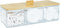 Acrylic Qtip Holder Dispenser with Wood Lid, 3 Compartment Bathroom Organizer for Cotton Swabs and Pads, Countertop