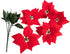 Juvale 4 Pack Artificial Poinsettias Christmas Flowers - Lifelike Red for Holiday Decor and Floral Arrangements