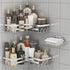 Adhesive Shower Caddy Shelf Organizer Rack,Rustproof Stainless Steel Bathroom Organizer with Large