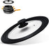 Universal Pot Lid with Heat Resistant Silicone Rim and Tempered Glass, Fits 6.5", 7", 8" Diameter Pans and Skillets