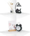 Corner Wall Shelves Set of 2, Rustic Wood Floating Shelves with Cable Raceway for TV Accessories and Baby Monitor