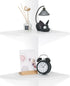 Corner Wall Shelves Set of 2, Rustic Wood Floating Shelves with Cable Raceway for TV Accessories and Baby Monitor