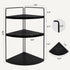 ReeyderArt Counter Countertop 3-Tier Corner Bathroom Organizer Black, Corner Shelf Wood Vanity Tray Easy Assembly Space