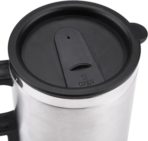 Car Electric Cup, 12V 60W 450ml Stainless Steel Travel Heating Cup for Coffee, Tea, Mug for 12V Power Source Cars