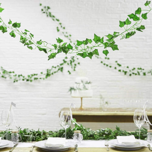 84Feet 12 Strands Hanging Vine Plants, Artificial Flowers Greenery Leaf Garland for Wedding Party Garden Decoration