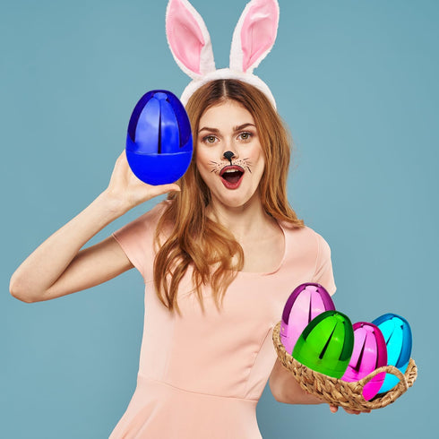 Chochkees (12-Pack) 6 Inch Hunt,6" (12-Pack) Fillable Easter Eggs Jumbo Metallic Colorful Plastic Jumbo Easter Eggs