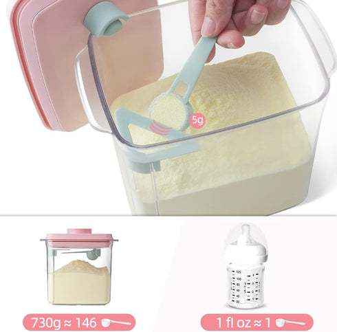 1700ml 730g Ankou Formula Container - Airtight Formula Dispenser One Button Handy Milk Powder Container BPA-Free