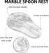 HESHIBI Marble Spoon Rest for Kitchen Countertop, Perfect for Spatula, Ladle, Fork (1, Light Grey)