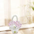 H&D HYALINE & DORA Glass Rose Flower Gift, Handcraft Pink Crystal Rose Flower Basket Figurine for Women