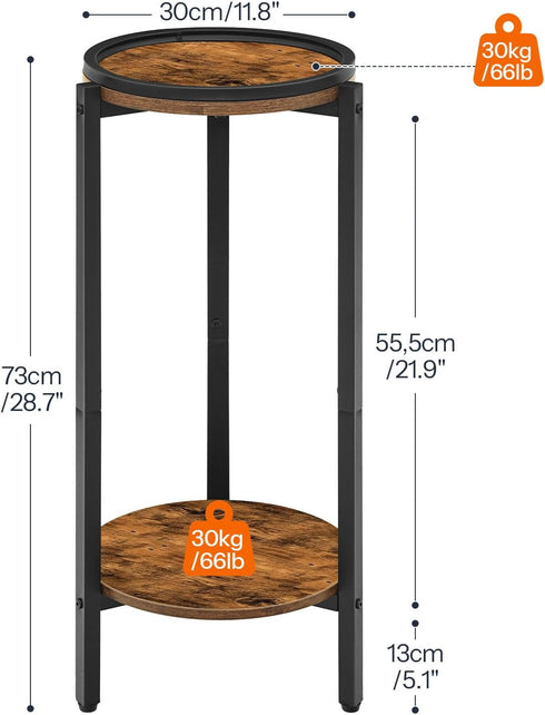 28.7" BF167BZ01 HOOBRO Small Round Side Table, H Tall Coffee Drink Table for Sofa Couch Corner, Small Circle End Table