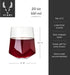 Viski Raye Faceted Crystal Wine Glasses - Set of 2, No-Lead Premium Crystal Clear Glass, Modern Stemless, 20 oz