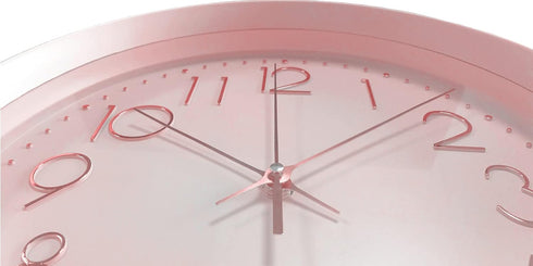 Maxspace Pink Silent Non-Ticking Wall Clock, 12in Battery Operated Analog Decorative Clock