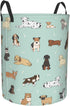 Cute Puppy Dog Round Laundry Hamper Storage Basket for Toys and Clothes Organizer, 62L
