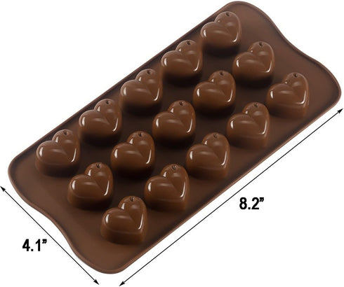 Silicone Heart Chocolate Mold, Candy Molds for Party, Wedding, Jelly, Heart Shaped Ice Cube, Pack of 2