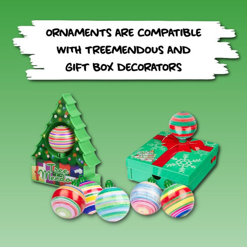 6 Count Christmas Tree Decorating Refill Kit - Blank White Ball Ornaments for Treemendous Tree & Gift Box Decorators