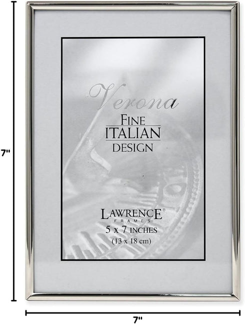 Lawrence Frames Simply Metal Picture Frame, Silver, 5 by 7-Inch
