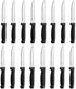 Pleafind 16-Pcs Steak Knives Set, 8.5 Inch Serrated Stainless Steel Knives, Elegant Black for Home, Kitchen, Restaurant