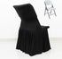 Efavormart Lifetime Folding Chair Cover Black Spandex Pleated Stretch Slipcover with Floor-Length Skirt, Also Fits