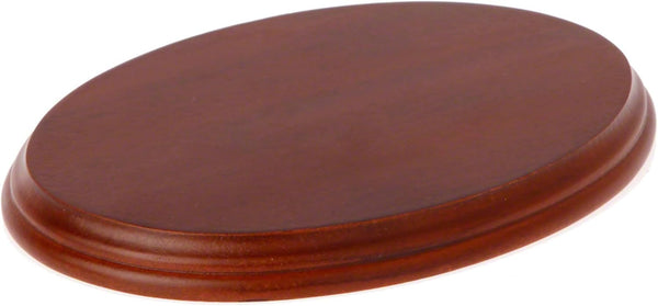 Plymor Fruitwood Oval Wood Display Base, 7.375" W x 5.375" D x 0.75" H