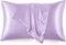 Love's cabin Satin Pillowcase for Hair and Skin, 2 Pack Standard Size, Light Purple, Similar to Silk