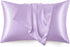 Love's cabin Satin Pillowcase for Hair and Skin, 2 Pack Standard Size, Light Purple, Similar to Silk
