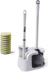 Eyliden Toilet Bowl Wand Kit and Plunger Combo - 10pcs Refills, Disposable Toilet Brush and Plunger with Holder Set,