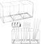Rainmae 2Pack Acrylic Cutlery Storage Organizer, Plastic Utensil Holder for Kitchen Countertop Organization