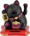 Acogedor Solar Waving Cat - Good Luck Cat for Car Decoration, Desk Decoration (Black)