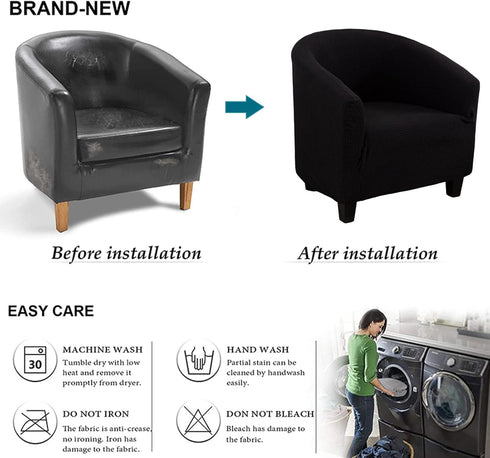 NILUOH Club Chair Slipcover Jacquard Tub Chair Cover Stretch Armchair Covers Sofa Cover Furniture Protector for Living