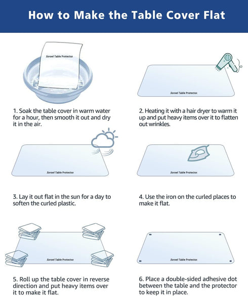 2Pcs 22 Inch PVC Tablecloth Round Clear Plastic Dining Table Protector Cover Waterproof Easy Clean Transparent Desktop